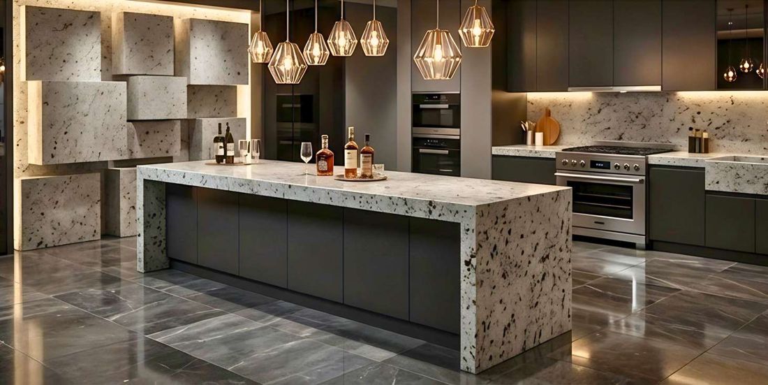 Granite kitchen island