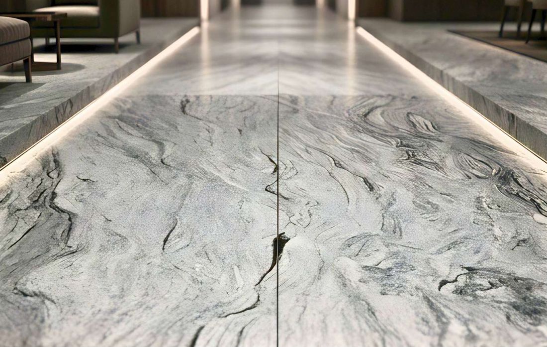 Granite floor in a corridor