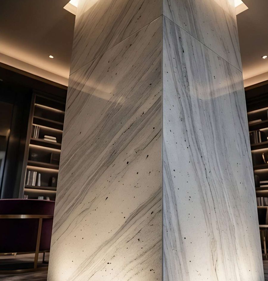 Kashmir White granite column cladding