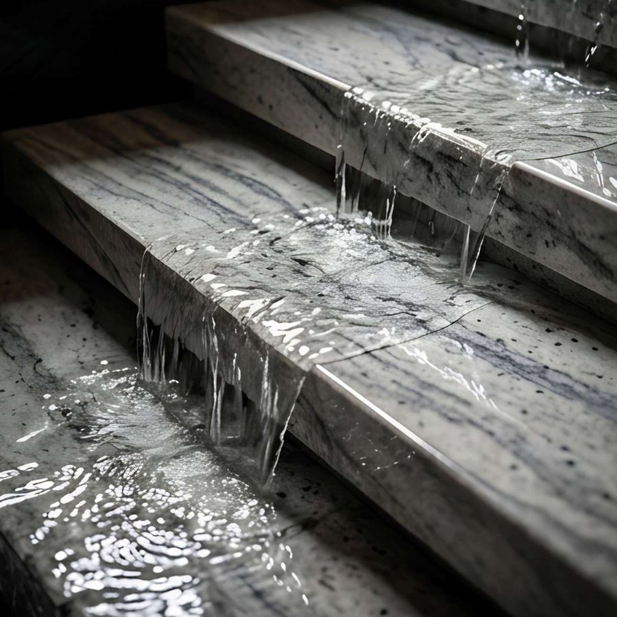 Kashmir White granite steps