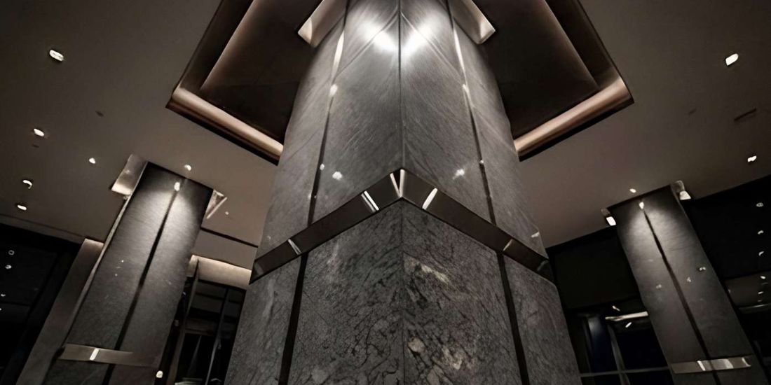 Granite-clad columns