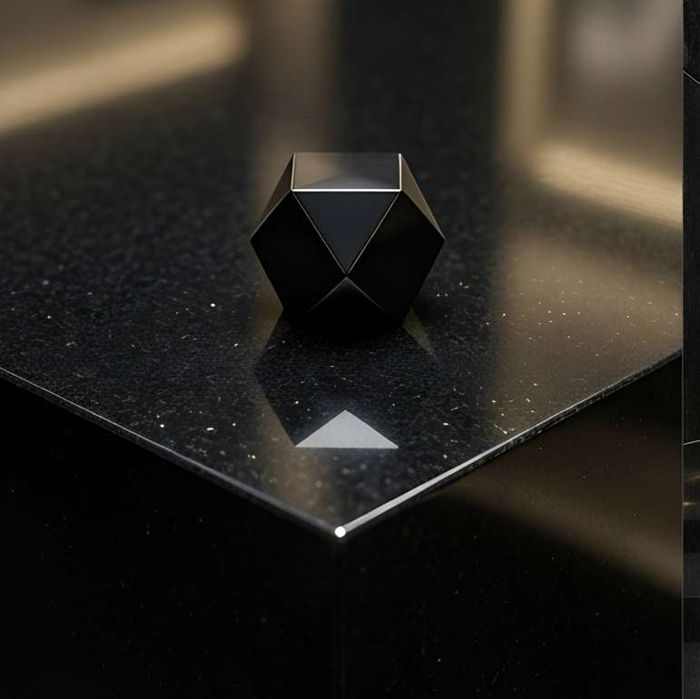 Absolute Black granite, close-up