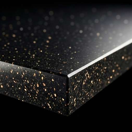 Black Galaxy granite, edge detail
