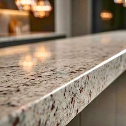 Colonial White granite, edge detail
