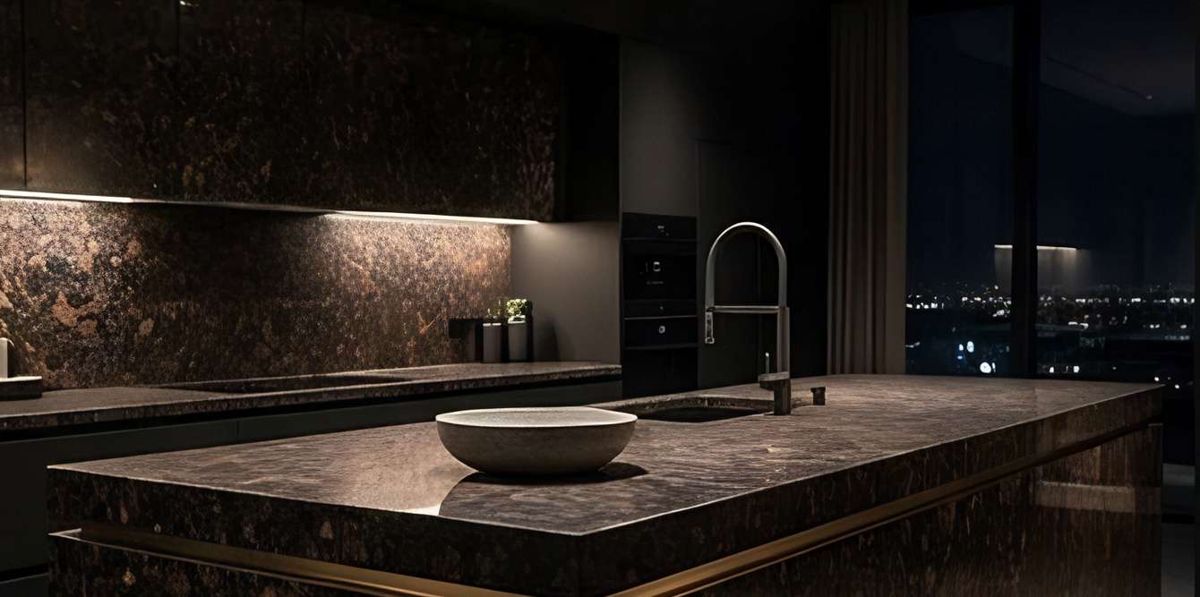 Tan Brown granite kitchen